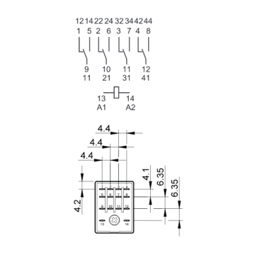 RELE' AD IMPULSI FINDER 2 CONTATTI NO AC (50/60Hz) 230V COMMUTATO