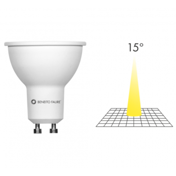 Lampadina led Beneito 7W dimmerabile 3000K luce calda attacco GU10 15°