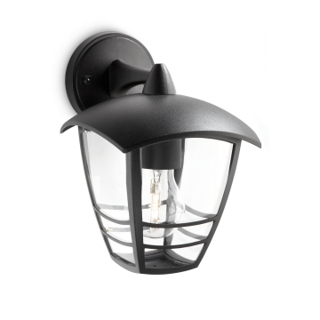 Lanterna Philips in alluminio nero verso basso 1xE27