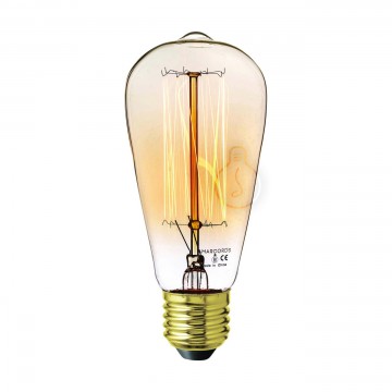 Lampadina Vintage Amarcords a incandescenza con filamento verticale 2000K E27 Edison ST64