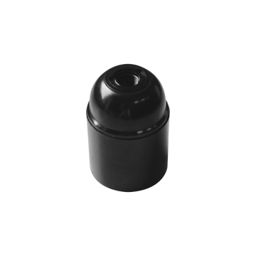 Portalampada nero liscio E27 in bachelite Lampo