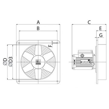 Aspiratore industriale elicoidale Vortice E 252 M