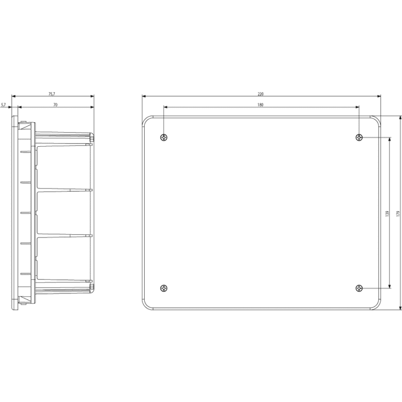 Scatola di derivazione Vimar da incasso con coperchio e viti 195x154x70 mm