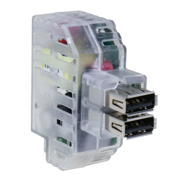 Presa 2xUSB incasso RJ45 Fanton alimentatore 2,4A