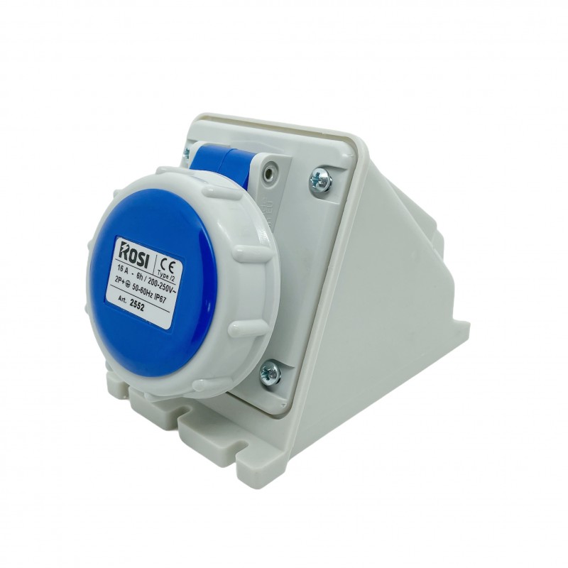 Presa Industriale Da Parete GEWISS 26222 - IEC 309 2P+T 230V IP44 Grigio - Foto 4