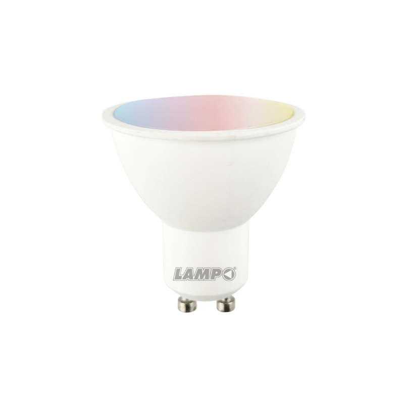 Lampadina led Lampo 6W RGB+W con telecomando attacco GU10 120°