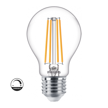 Lampadina led dimmerabile Philips 7.2W Equivalente 60W 2700K Luce Calda E27