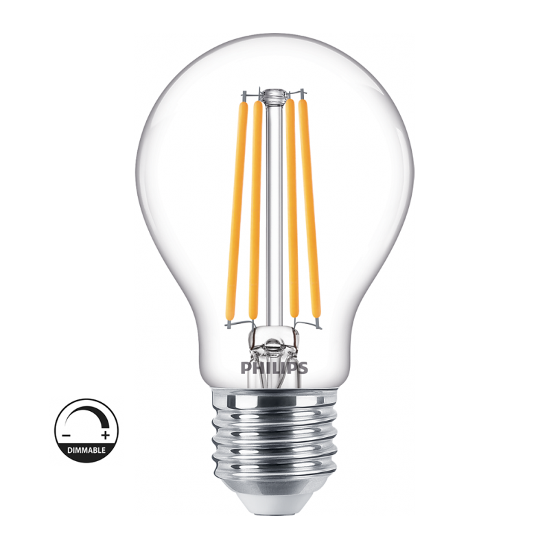 Lampadina led dimmerabile Philips 7.2W Equivalente 60W 2700K Luce Calda E27