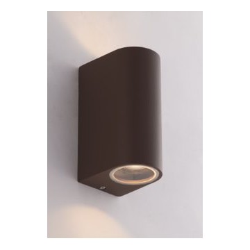 Applique corten in alluminio 2XGU10 luce biemissione IP54 Fan Europe