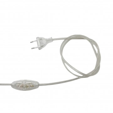 Cablaggio Trasparente con cavo bipolare interruttore unipolare e spina 10A Lampo