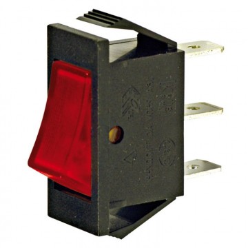 Mini interruttore unipolare luminoso rosso con faston 16A 220V Elcart
