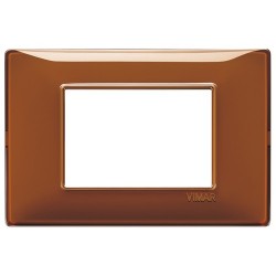 Placca Reflex Tabacco 3 Moduli Vimar Plana
