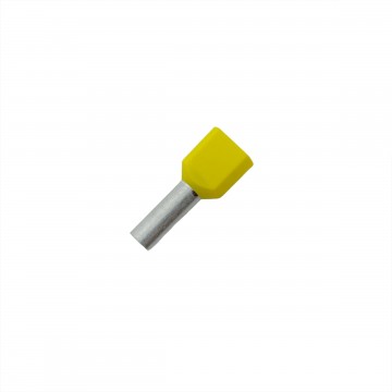 Terminale a bussola doppio isolato 2X6 mm² L14 mm giallo 100 pezzi Intercable