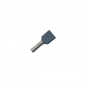 Terminale a bussola doppio isolato 2X4 mm² L12 mm grigio 100 pezzi Intercable