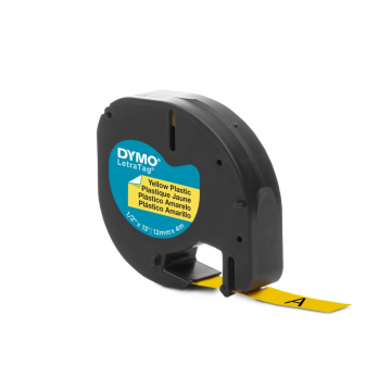 Etichette in plastica per etichettatrici DYMO LetraTag® GIALLO 12mmx4mt Dymo