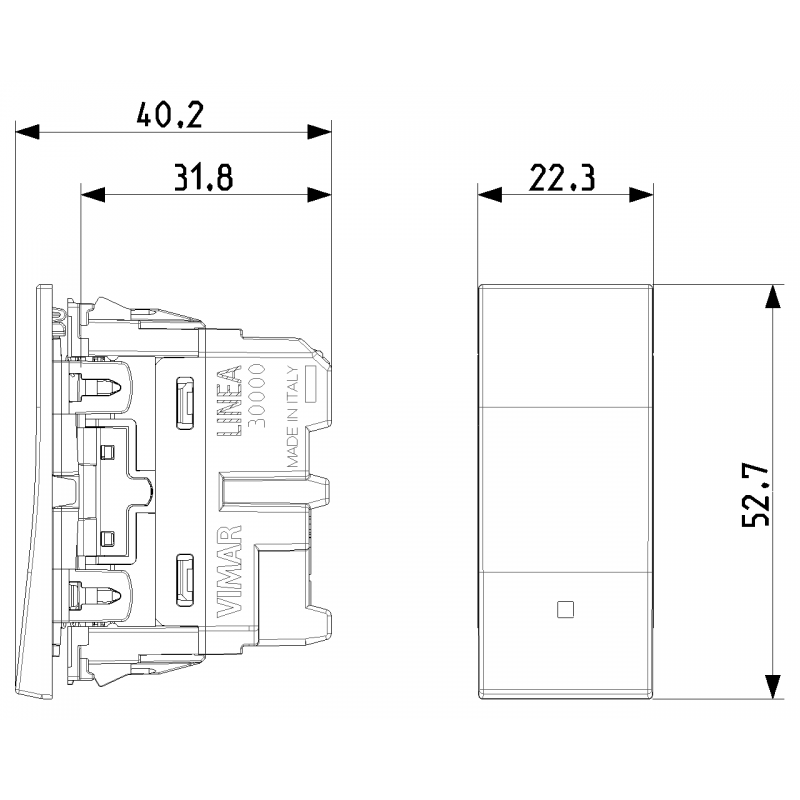 Interruttore allineato 10A Vimar Linea Canapa 30000.C