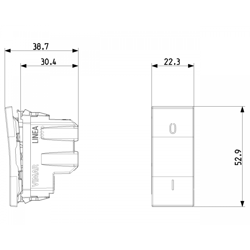 Interruttore Bipolare 0/1 Vimar Linea Canapa 30016.C