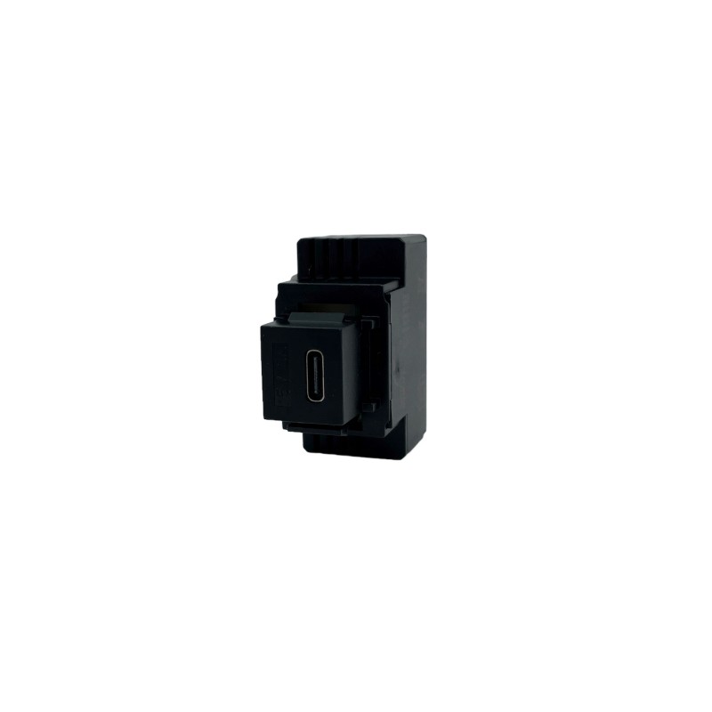 Alimentatore da incasso KEYSTONE compatto, 1 presa USB-C 3A, colore nero
