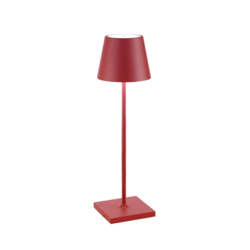 Lampada da tavolo a LED senza fili Rossa IP65 Poldina pro Zafferano