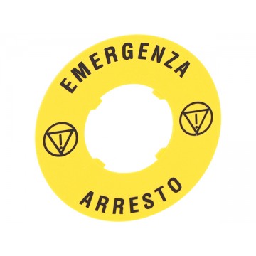 Disco di emergenza Lovato per pulsanti a fungo 60mm LPXAU114