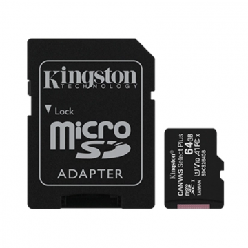 Scheda MicroSD Kingston da 64 GB con adattatore