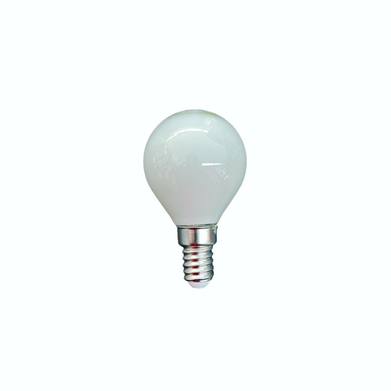 Lampadina led con vetro bianco Lampo 6W 4000K luce natura attacco E14 MILKY