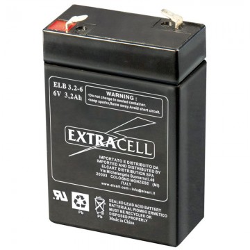 Batteria al piombo ricaricabile 6V 3,2Ah Extracell Elcart