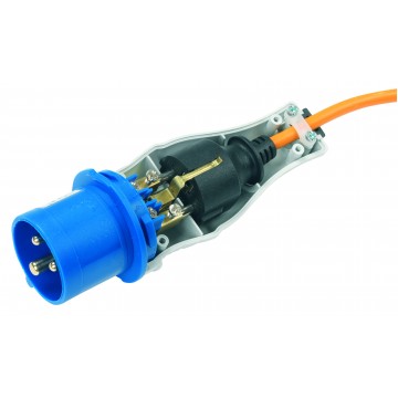 Adattatore industriale per spine schuko pressofuse 2P+T 16A 200-250V IP44 Rosi PLUG SHELL