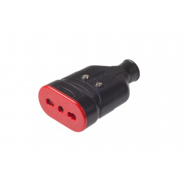 Presa volante gommata Bipasso Rosi 10/16A Nera