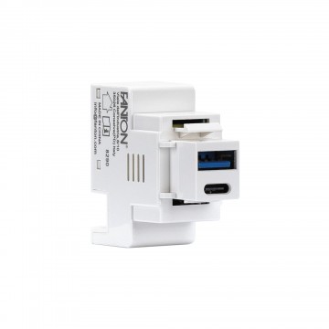 Alimentatore USB da incasso KEYSTONE compatto presa USB-A+C 3A 20W Power Delivery Bianca Fanton 82903