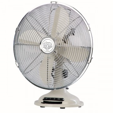 Ventilatore da tavolo Vintage in metallo crema quattro pale Ø30 cm Bimar VTM35